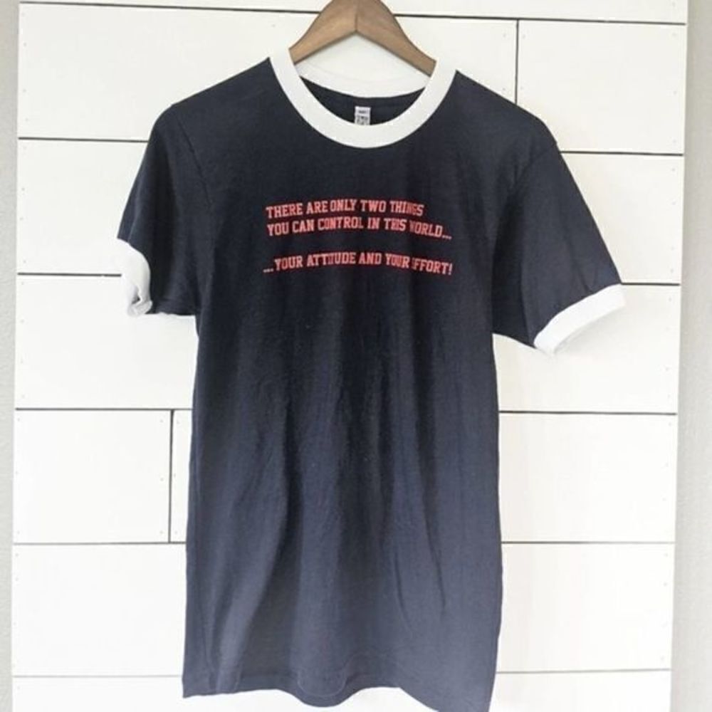 American Apparel Navy Blue Graphic T-Shirt small